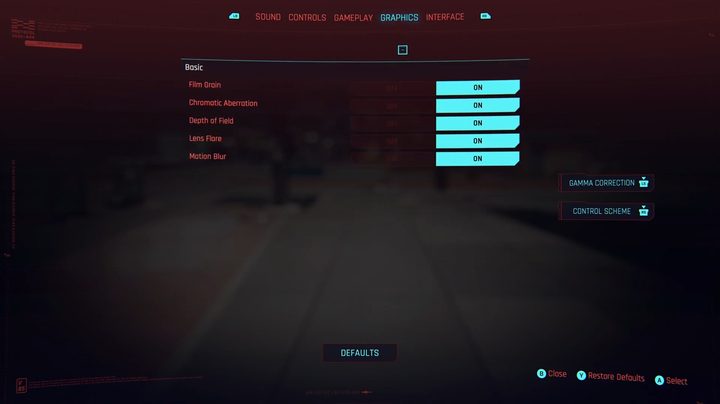 cyberpunk 2077 settings