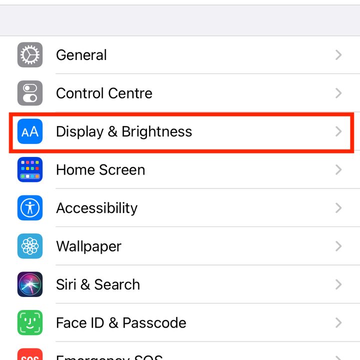 Display settings