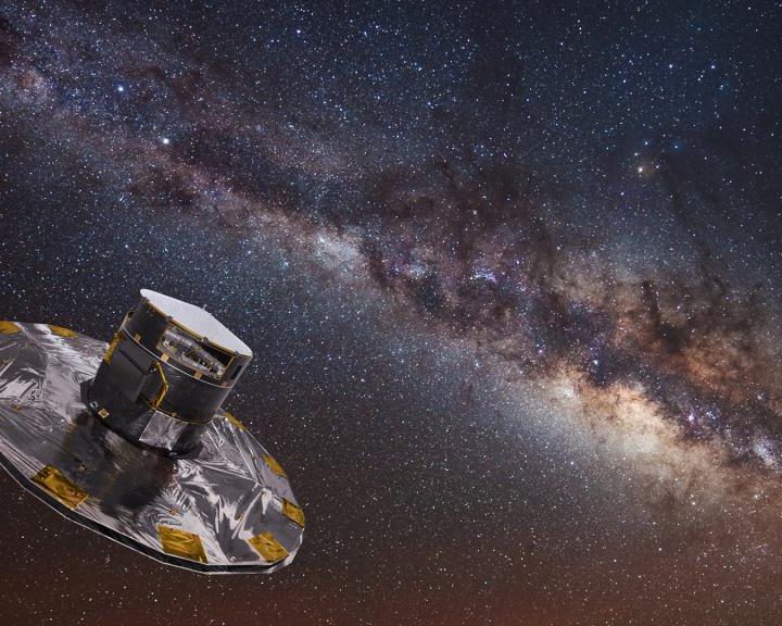 Artist's rendition of the Gaia observatory in space.