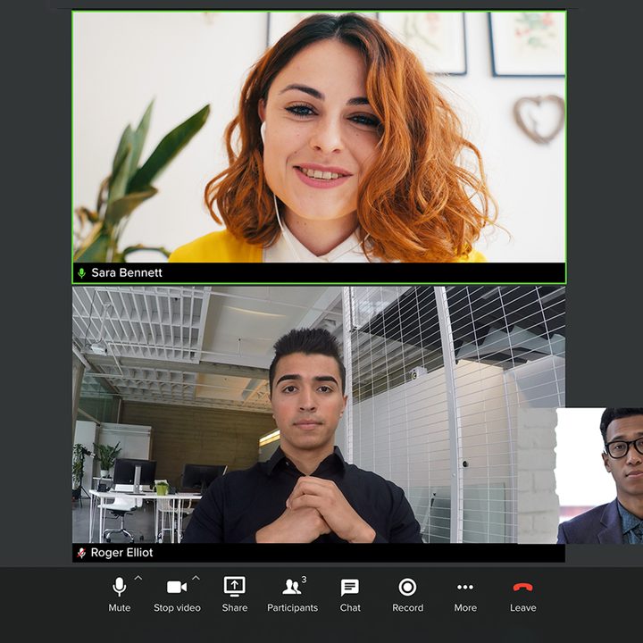 A RingCentral MVP VoIP video call in progress.