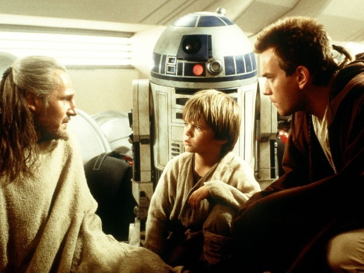 Obi-wan and Qui-gon talking to Anakin in Phantom Menace