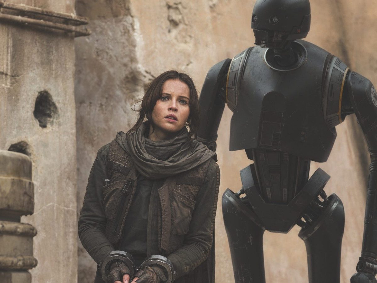 Jyn and K-2SO in Rogue One