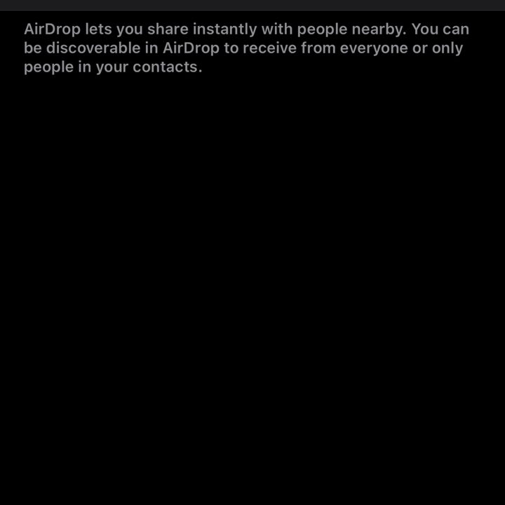 iPhone Select an AirDrop Setting
