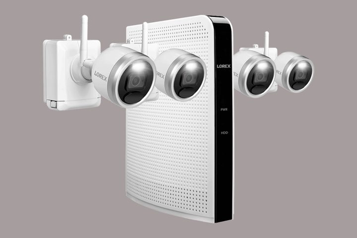 Lorex 1080p HD Wire-Free Security System with 4 Battery-Operated Active Deterrence Cameras and Person Detection