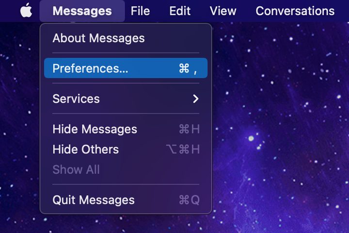 Mac Messages Select Preferences