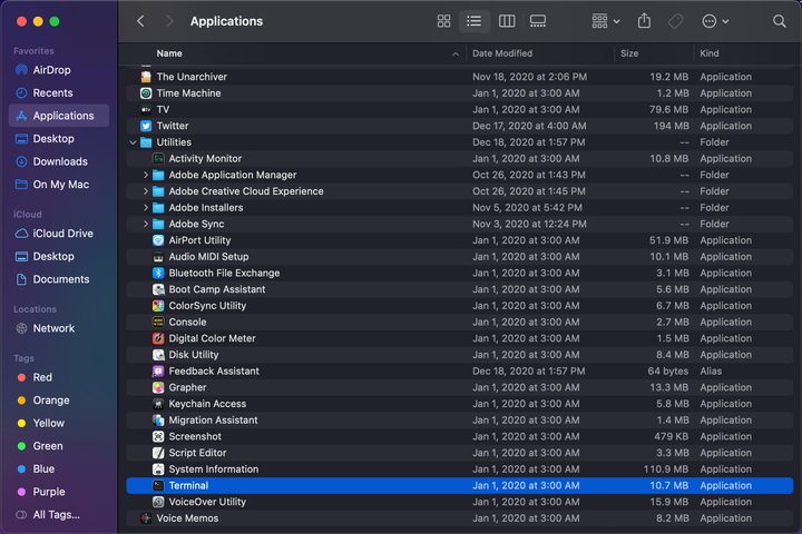 MacOS Launch Terminal