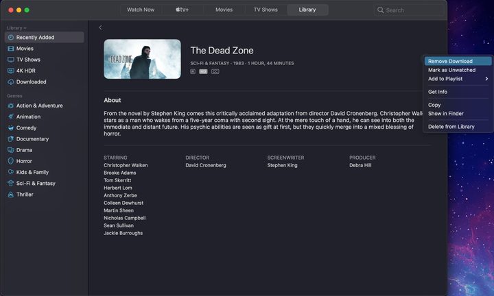 MacOS Remove Downloaded Movies