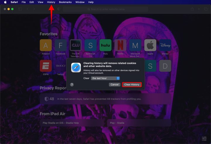 MacOS Safari Clear History