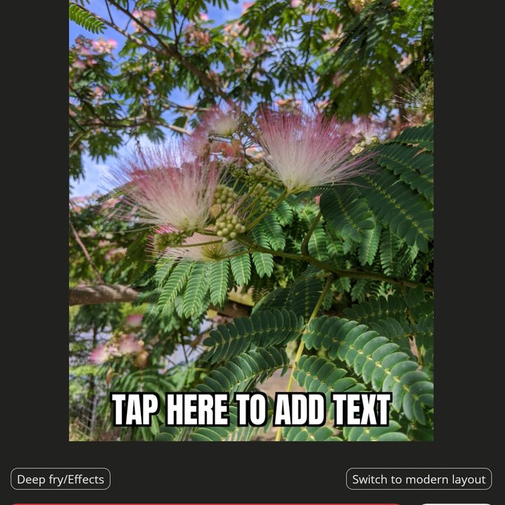 Meme Generator Free mobile app screenshot showing editing screen.