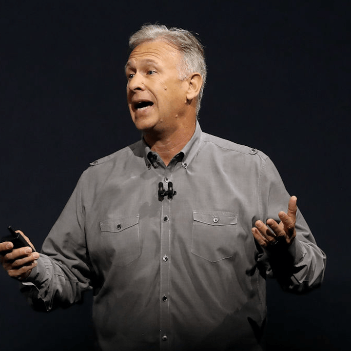 Phil Schiller standing on stage.