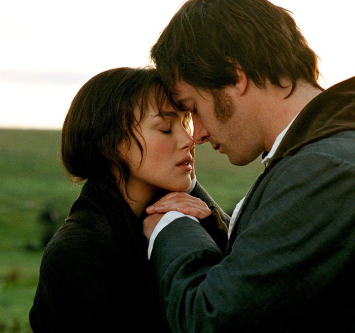 Keira Knightley and Matthew Macfadyen as Lizzie and Mr. Darcy in Pride & Prejudice.