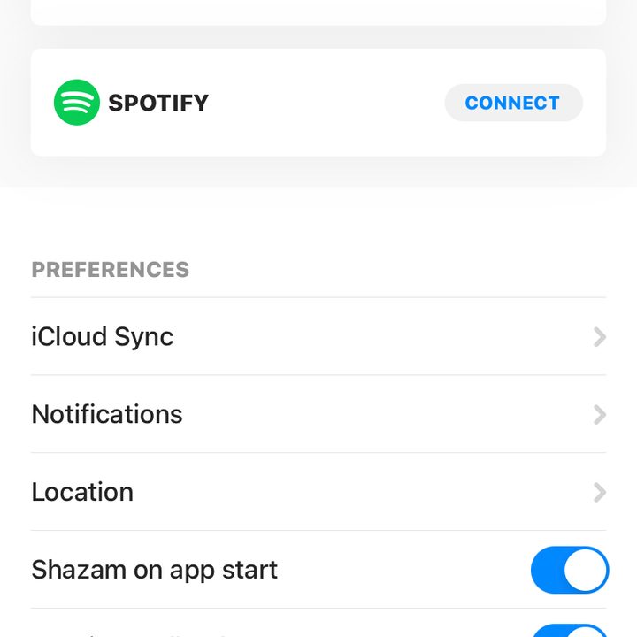 Shazam Settings