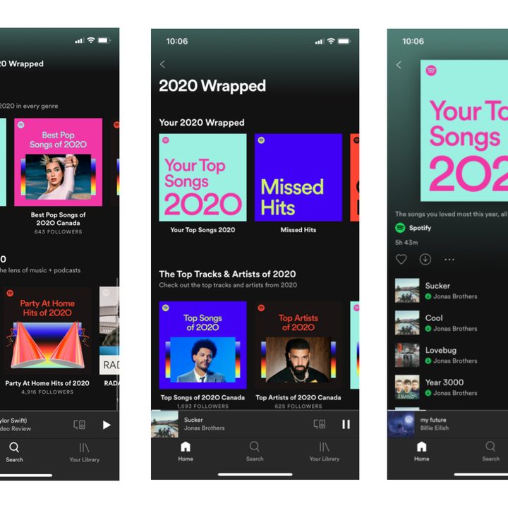 Spotify Wrapped 2020 mobile app