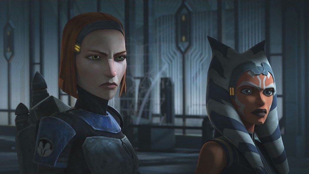 Bo-Katan and Ahsoka Tano in Star Wars: The Clone Wars