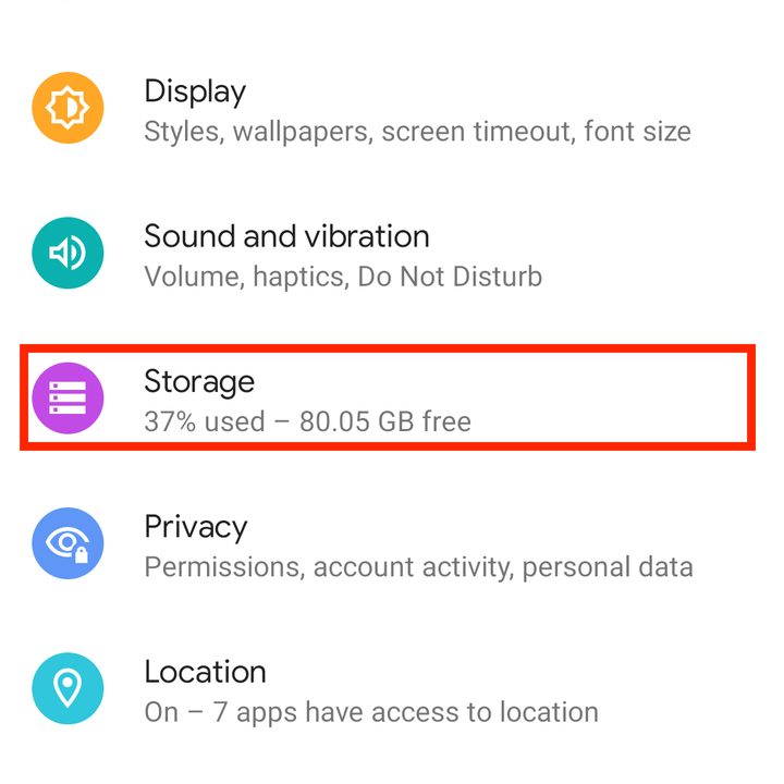 Android storage