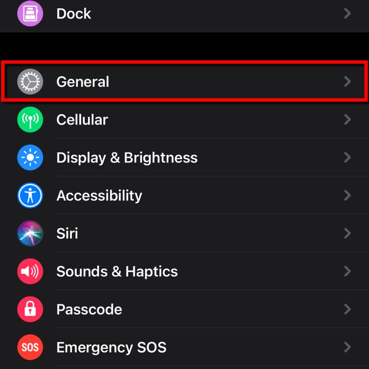 Apple Watch App Select General