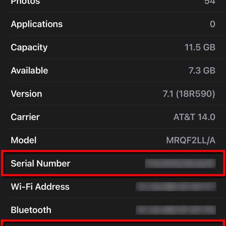 Apple Watch Serial Number