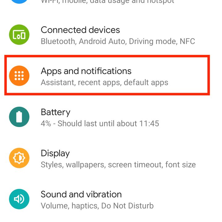 Apps and notifications
