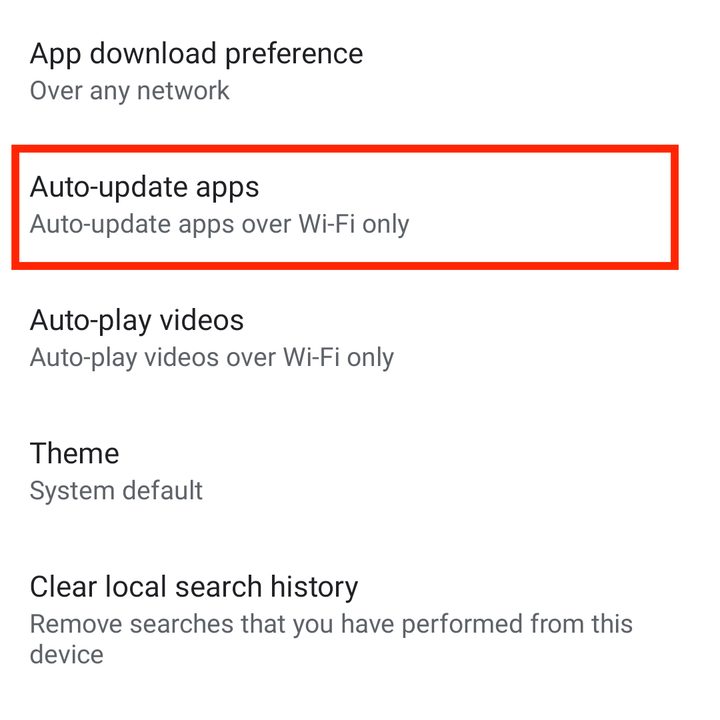 Auto-update apps Android
