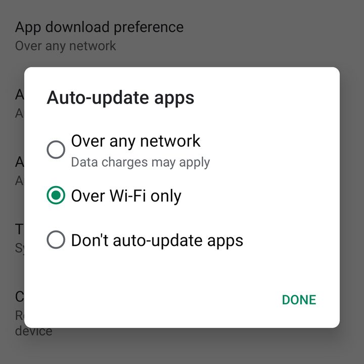 Auto-update options