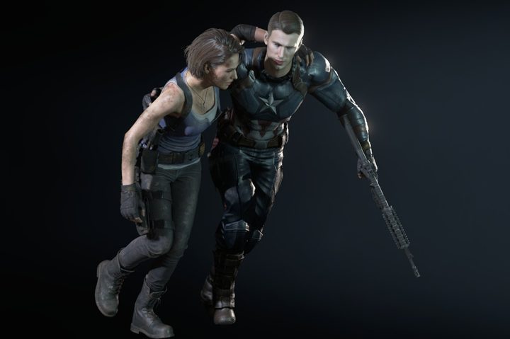 Captain America as Carlos Resident Evil 3 mod