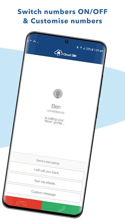 Cloud SIM customize numbers.