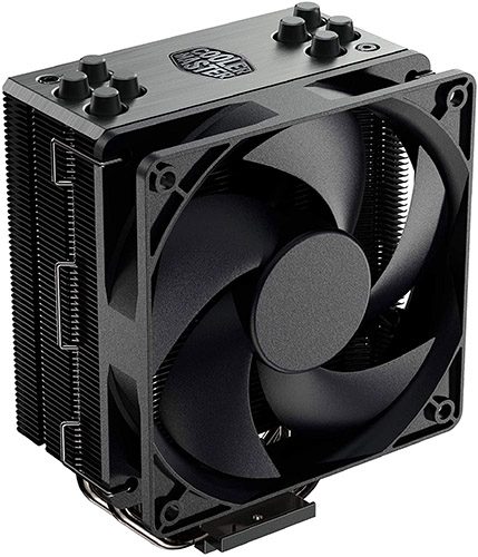 Cooler Master Hyper 212 Black edition on a white background.