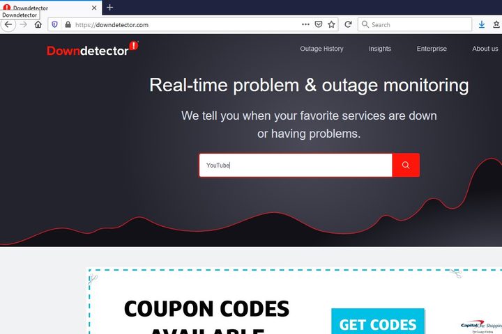 Image of Down Detector Search Bar