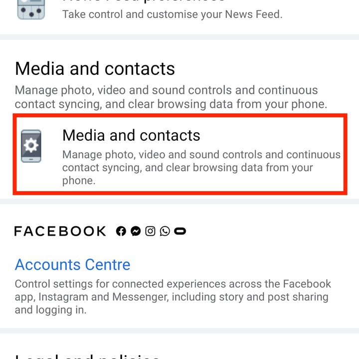 Facebook Media & Contacts