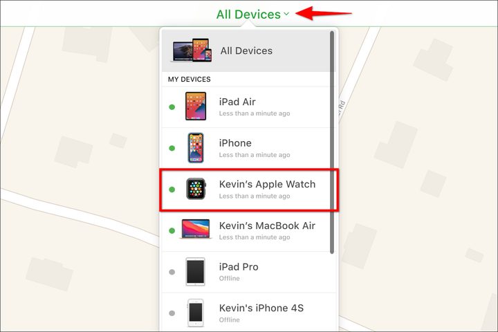Find Apple Watch from iCloud