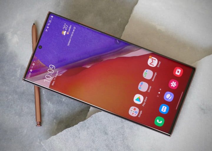 Galaxy Note 20 Ultra and S Pen on a table.