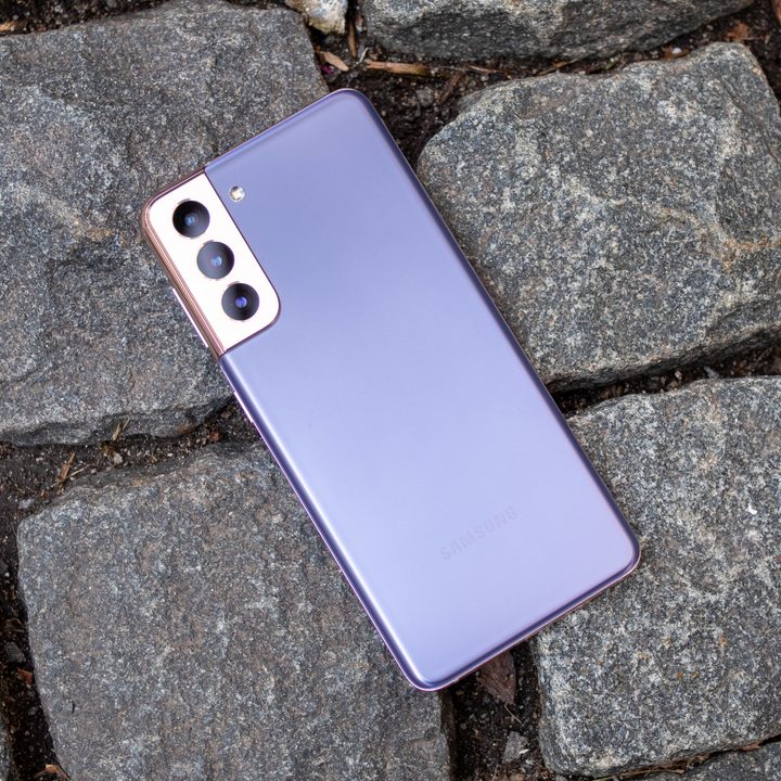 The back of a Samsung Galaxy S21.