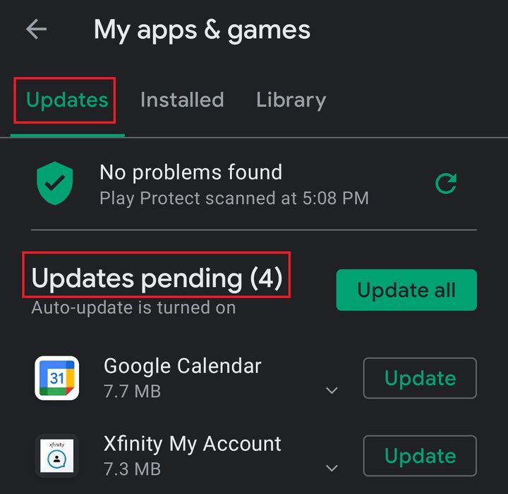 Google Play update screenshot 2