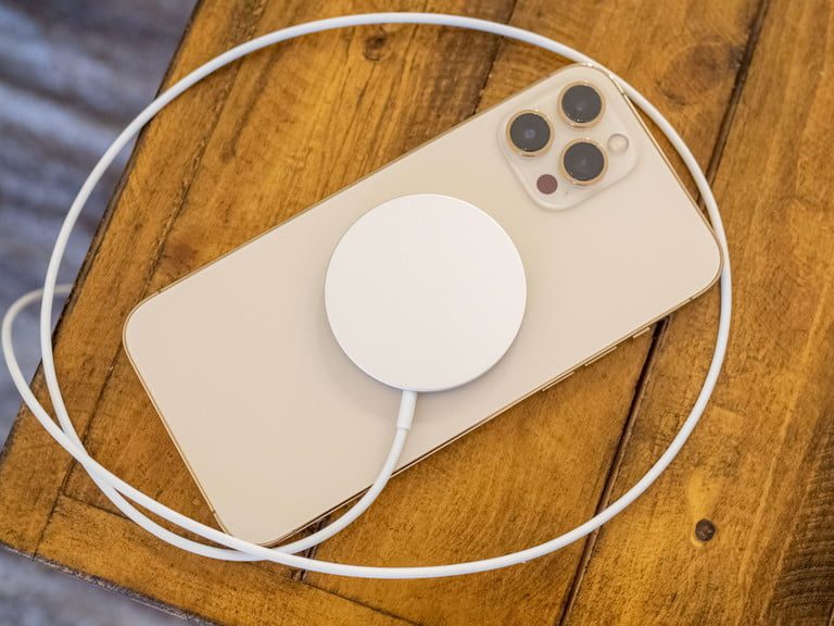 iPhone 12 MagSafe on a table.