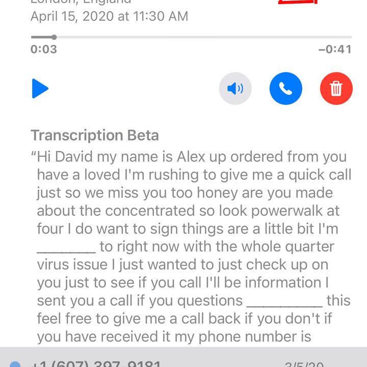 Image of iPhone Share Voicemail Button