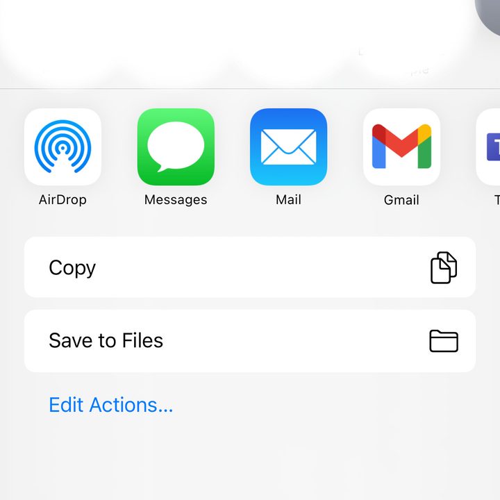Image of iPhone Sharing Options