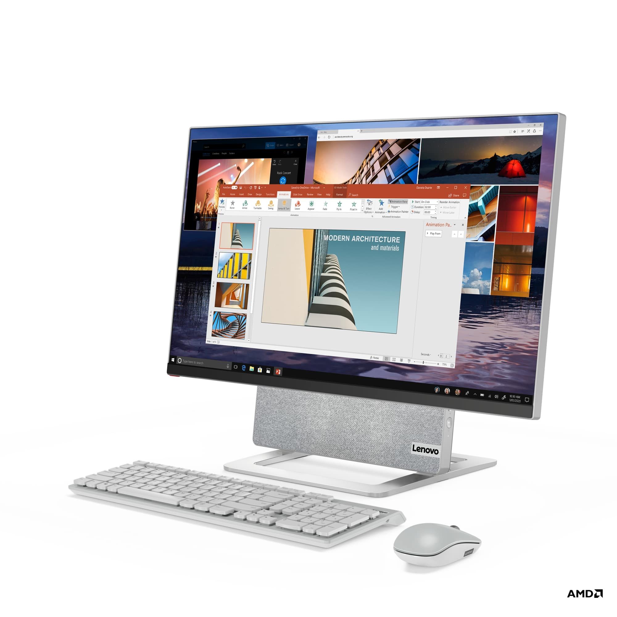 lenovo yoga aio 7 new monitors ces 2021 front facing left