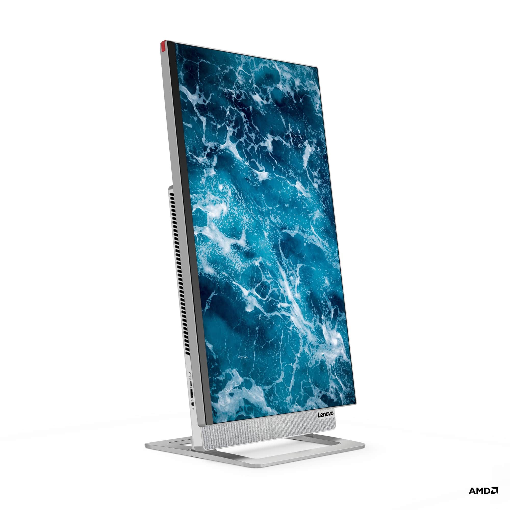 lenovo yoga aio 7 new monitors ces 2021 front facing right vertical