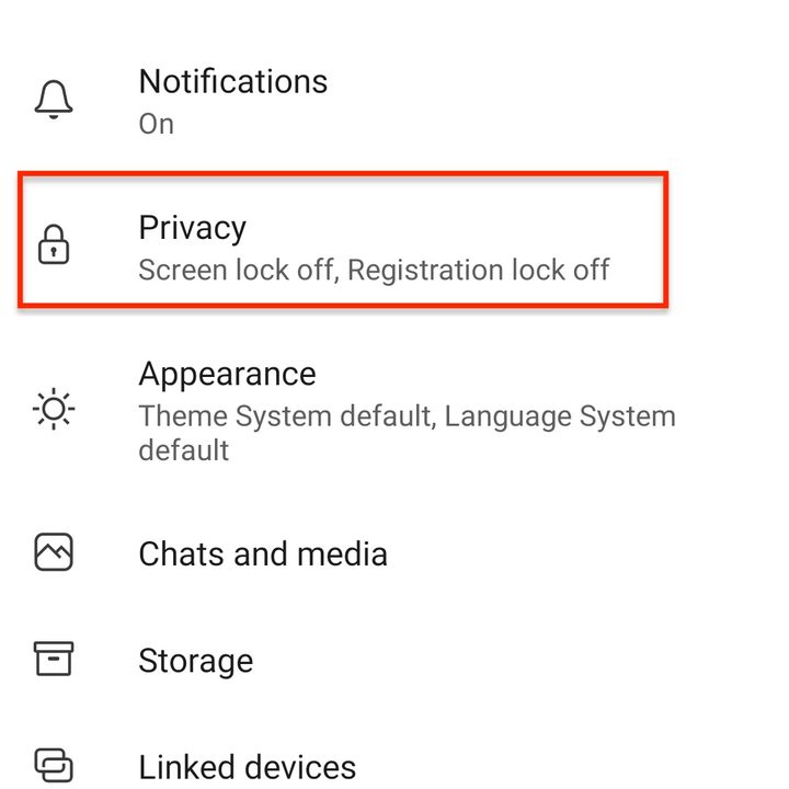 Signal screen lock