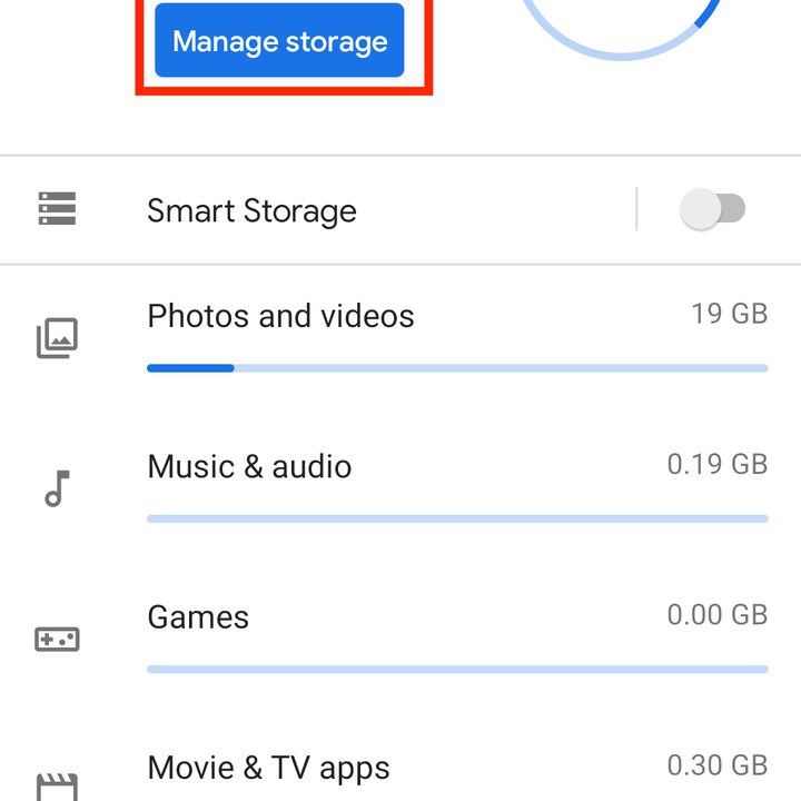 Manage storage