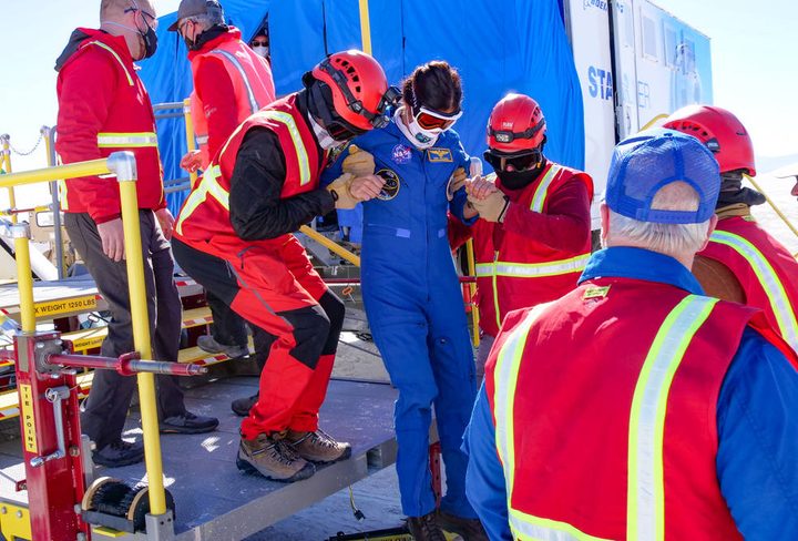 Landing and recovery teams from Boeing and NASA take part in a crew landing dress rehearsal at the U.S. Army&rsquo;s White Sands Space Harbor in New Mexico in preparation for missions returning with astronauts from the International Space Station as part of the agency&rsquo;s Commercial Crew Program.