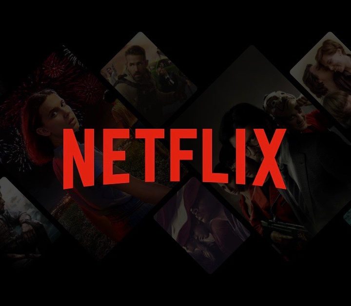 Netflix logo over collage of film images.