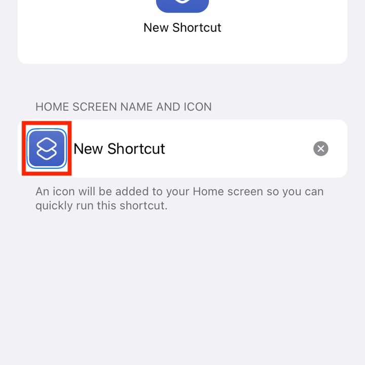 New Shortcut