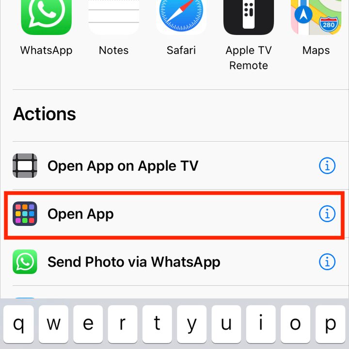 Open App shortcut