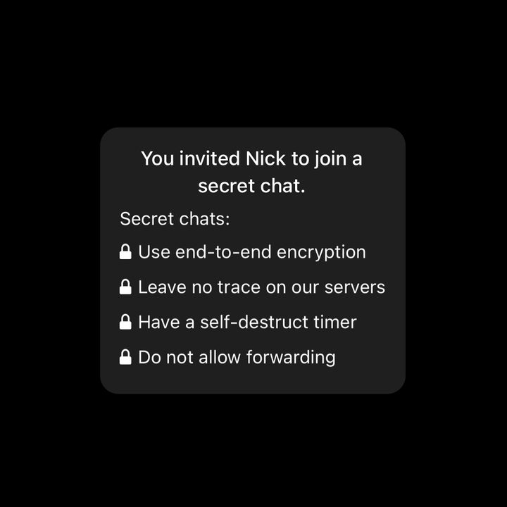 Telegram secret chat page.