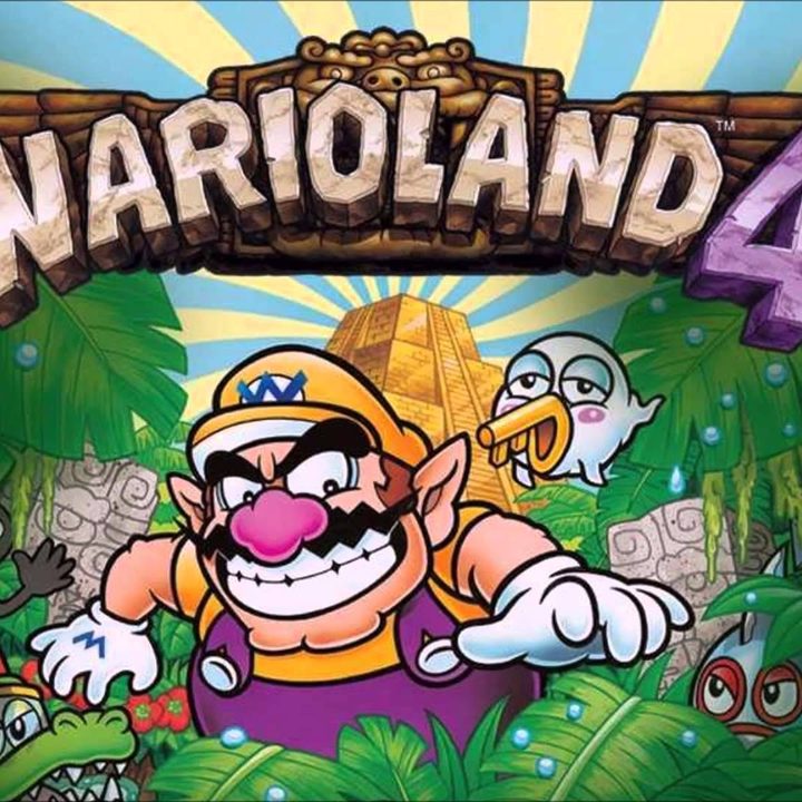 Cover art with Wario and friends in the jungle for Wario Land 4.