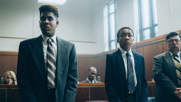Three people standing in court in When They See Us