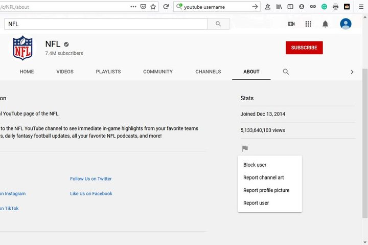 Image of YouTube Block Channel Button