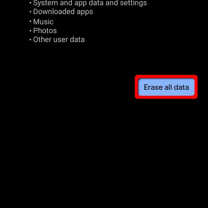 Android 11 Erase All Data