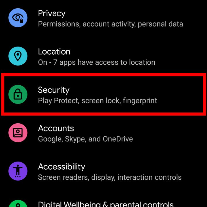 Android 11 Settings Access Security